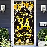 wongmode Happy 34th Birthday to You Door Banner