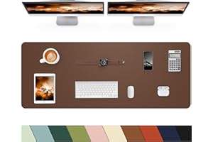CEBOWA Extra Large Desk mat, Leather Desk Pad Protector,Office Desk Mat,Mouse Pad, Non-Slip Desk Blotter, Laptop Desk Pad, Waterproof Desk Writing Pad for Office&Home (Brown, 55" x 17")
