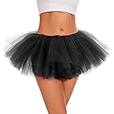 ASKHOPE Tutu for Women Adults 5 Layered Tutu Tulle Skirt Tutus for Women Girls Teens 80s Tutu Halloween Costume