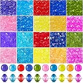 3000Pcs 10Colors Crystal Beads for Jewelry Making,Round Crystal Acrylic Beads Bicone Bracelet Beads Faceted Acrylic Beads Spacers Beads Bulk for Bracelet Necklace Earring Making Kit DIY Crafts