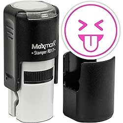 MaxMark Round Self Inking Emoji Stamp - Tongue