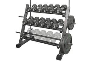 3 Tier Multifunctional Dumbbells Weights Barbells Rack, 1100 lbs Weight Capacity (Rack Only)