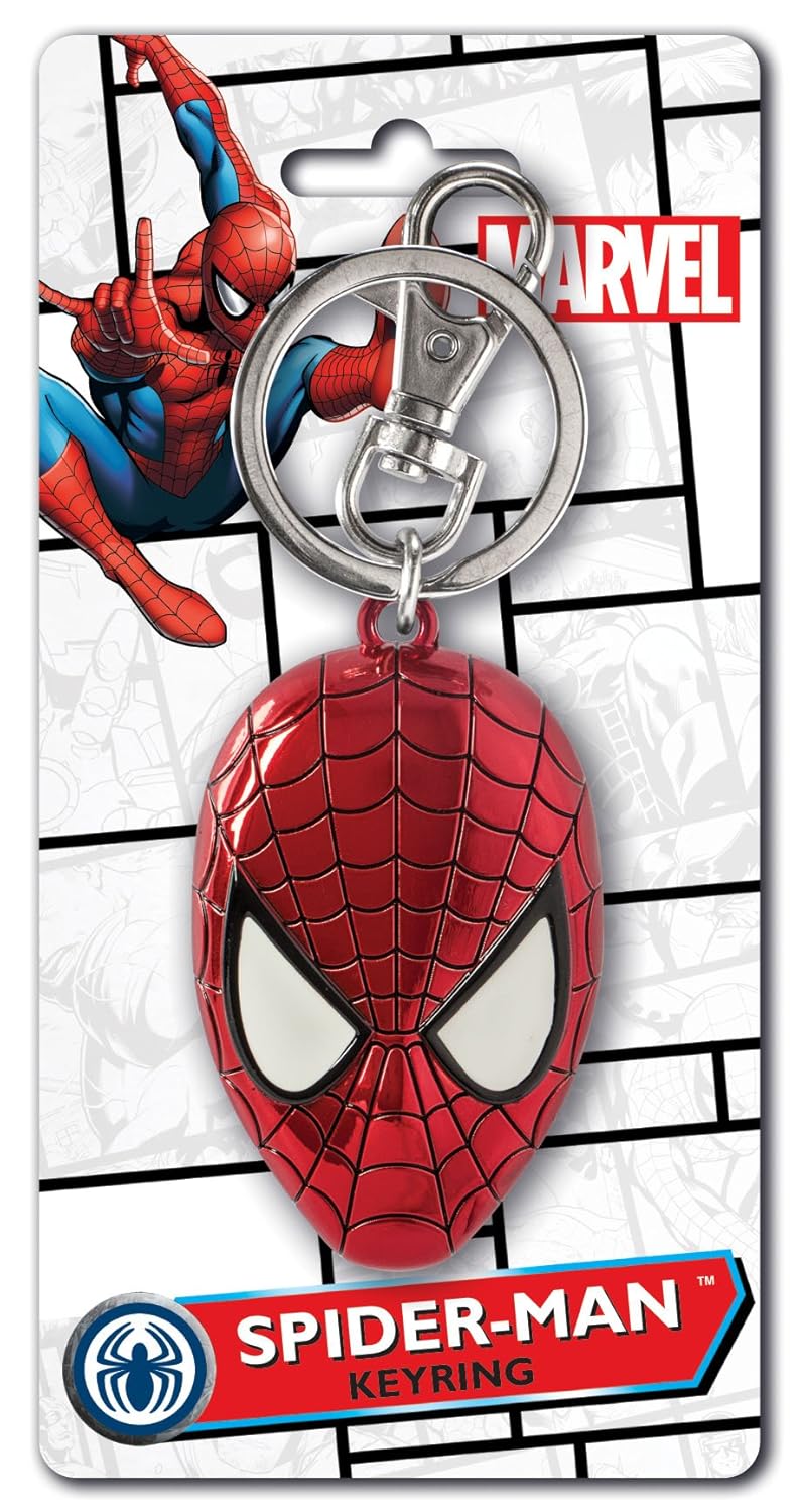 Marvel Hombre Spiderman colores cabeza estaño clave Anillo