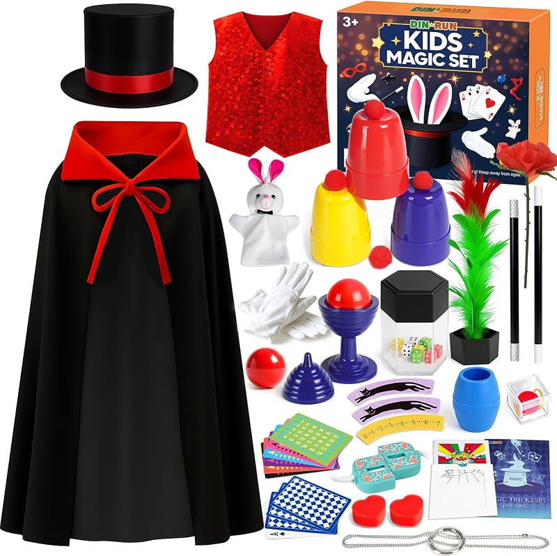 DINORUN Kids Magic Set with Hat & Instructions - Pretend Play Toy Gift