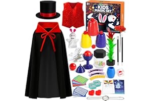 Tours de magie pour enfants – Kit de magie avec chapeau, costume de magicien et instructions pour jeu de simulation pour enfa
