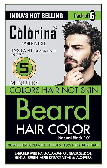 Buy Colorina Men S Beard Color Natural Black 101 10ml X 6 Sachet