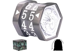 UONUOT MTG Life Counter MTG Metal MTGs Commander Life Counter Wheel, No Installation Required Gift Box Packaging Suitable for Board Games, Card Games, Compatible with MTGs and TTRPG(Black Nickel_White)