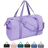 Narwey Carry on luaggage 22x14x9 Airlines Approved Foldable Carry on Bag Travel Duffel Packable Duffle with Wet Pocket Overnight for Women and Men 40L (Purple)