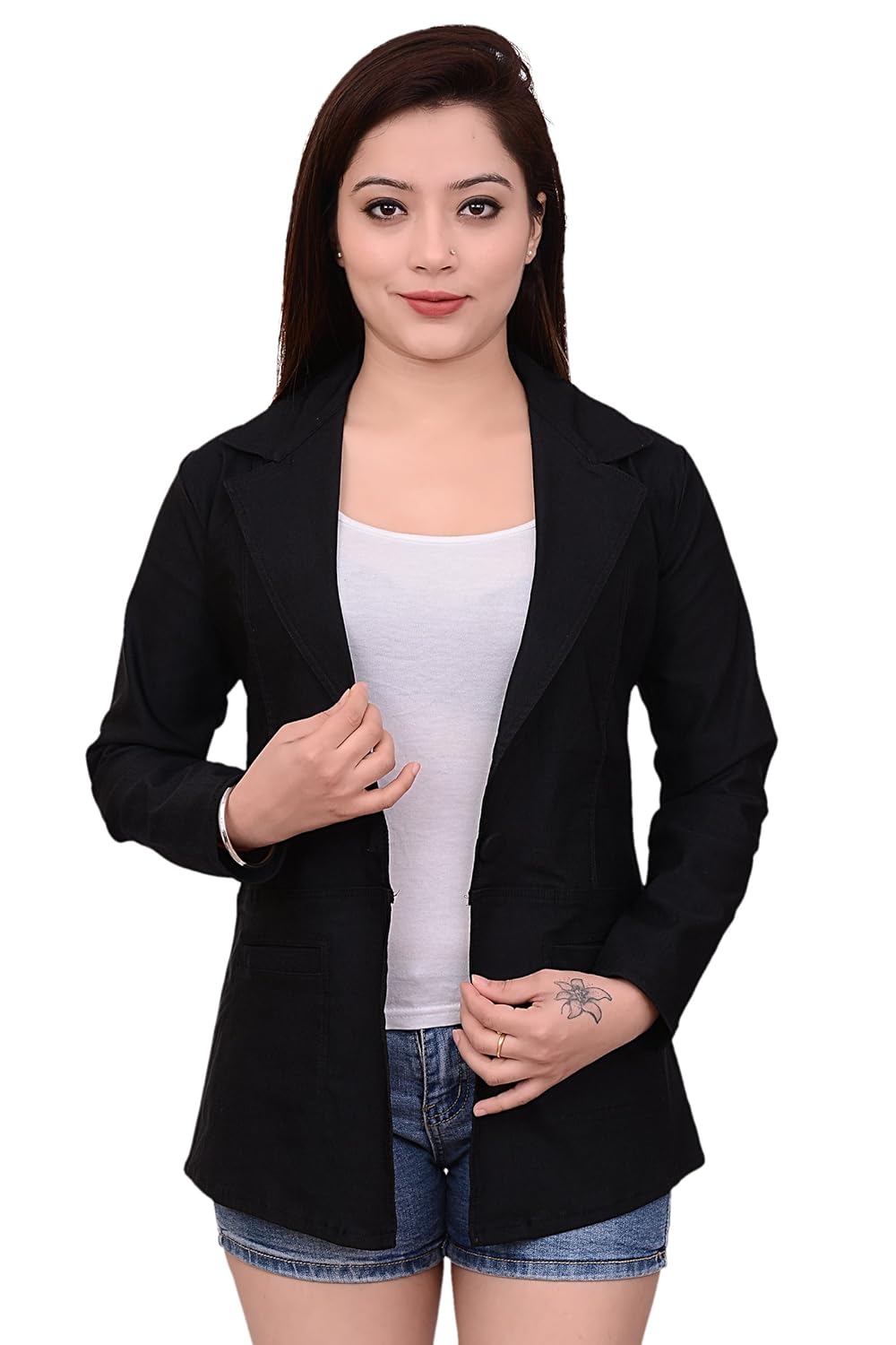 ambrosial women formal blazer black