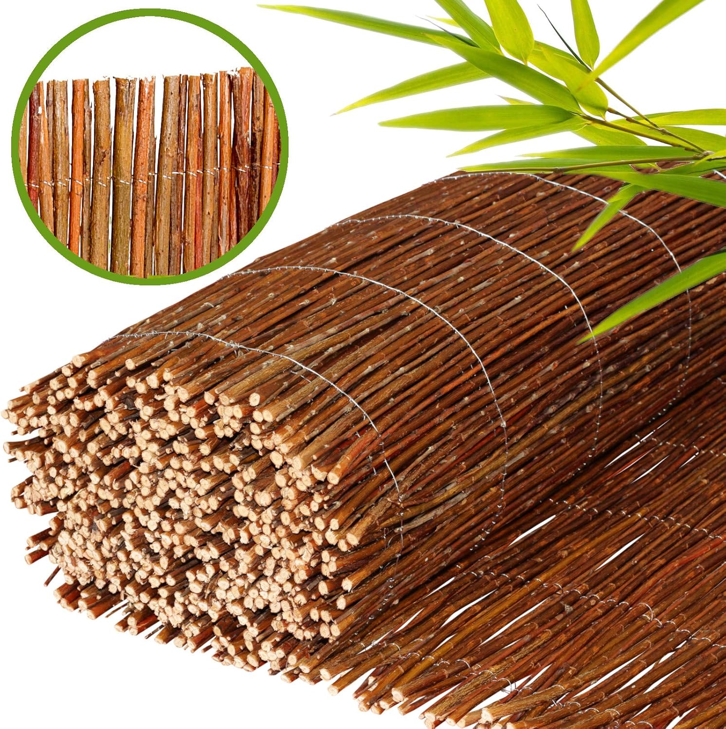 BooGardi Weidenmatte Sichtschutzmatte in 18 Größen (180 x 500 cm