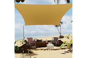 10' x 13' Sun Shade Sail, Rectangle UV Block Sunshade with Curved Edges, Heavy Duty Outdoor Canopy for Patio, Backyard, Deck,