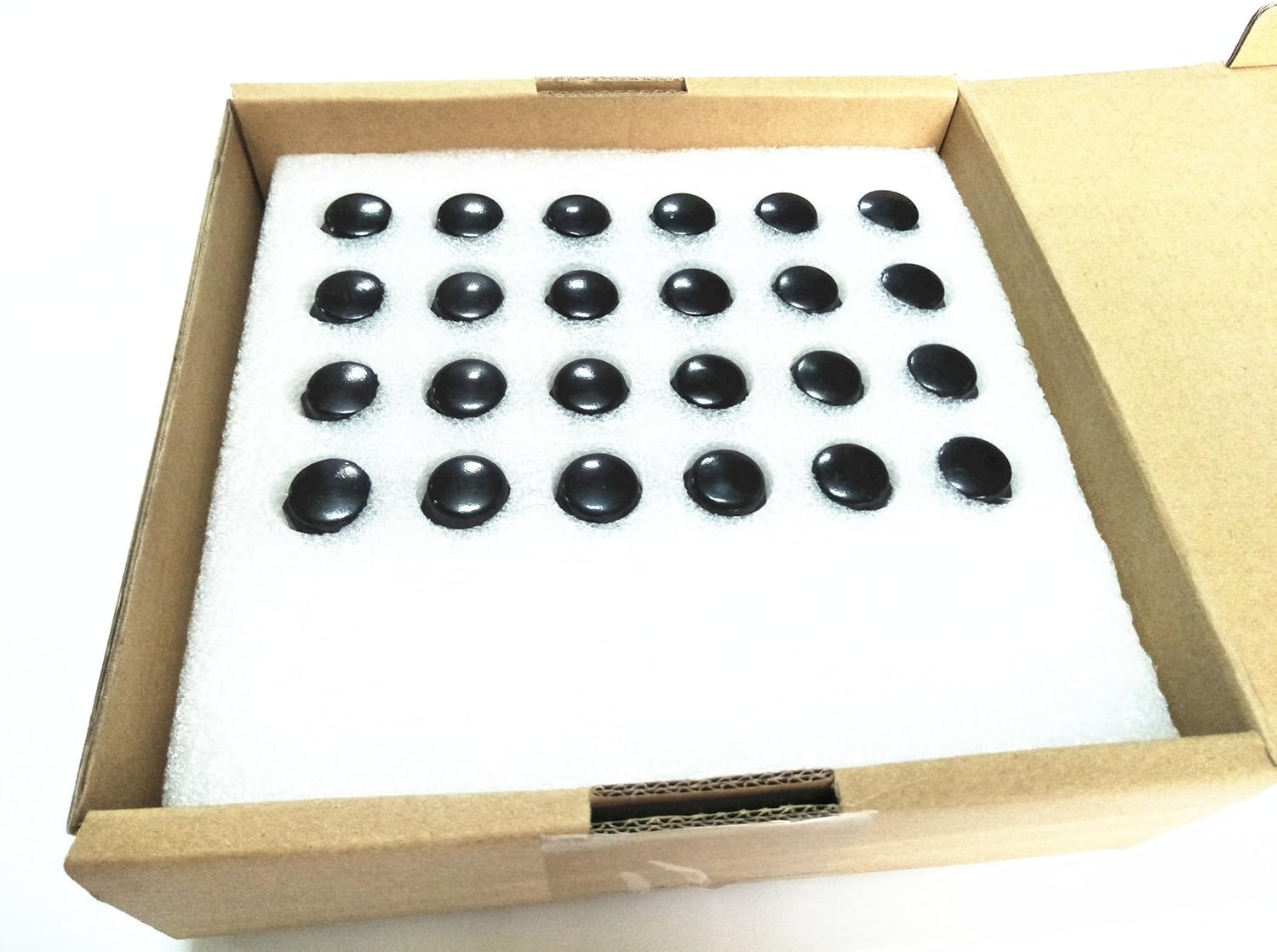 ZY Wheel 14mm x 1.5 Thread Size 51mm Long Set of 24pcs Small Diameter 7 Spline Drive Black Lug Nuts Closed End with 2 Keys: Industrial & Scientific