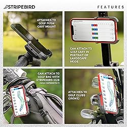 Stripebird Original Magnetic Golf Cart Phone Holder