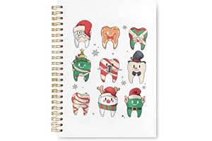 VIIJJUE Christmas Dental Notebook, Dentist Dental Hygiene Hygienist for Christmas, Dentals Assistant Gifts Journals for Writing, Dentist Gift Hardcover Spiral Notebooks, 5.5x8.3 Inch