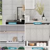Warmiehomy Monet Grey Marble Effect Self-Adhesive Wall Tiles 60x30cm 10Pcs view 2