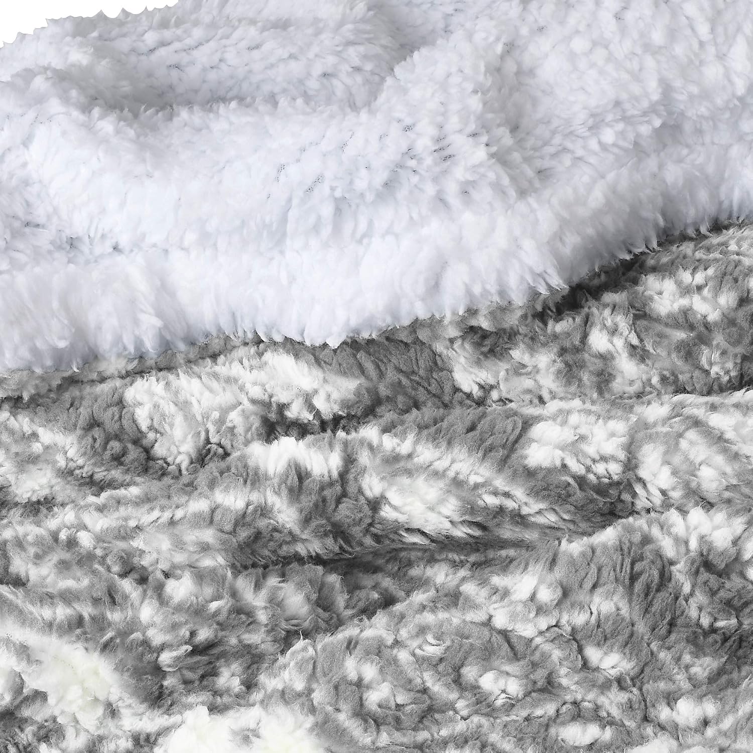 Catalonia Classy Snowflake Theme Sherpa Throw Blanket, Fluffy Plush Cozy Fleece Blanket - Image 3