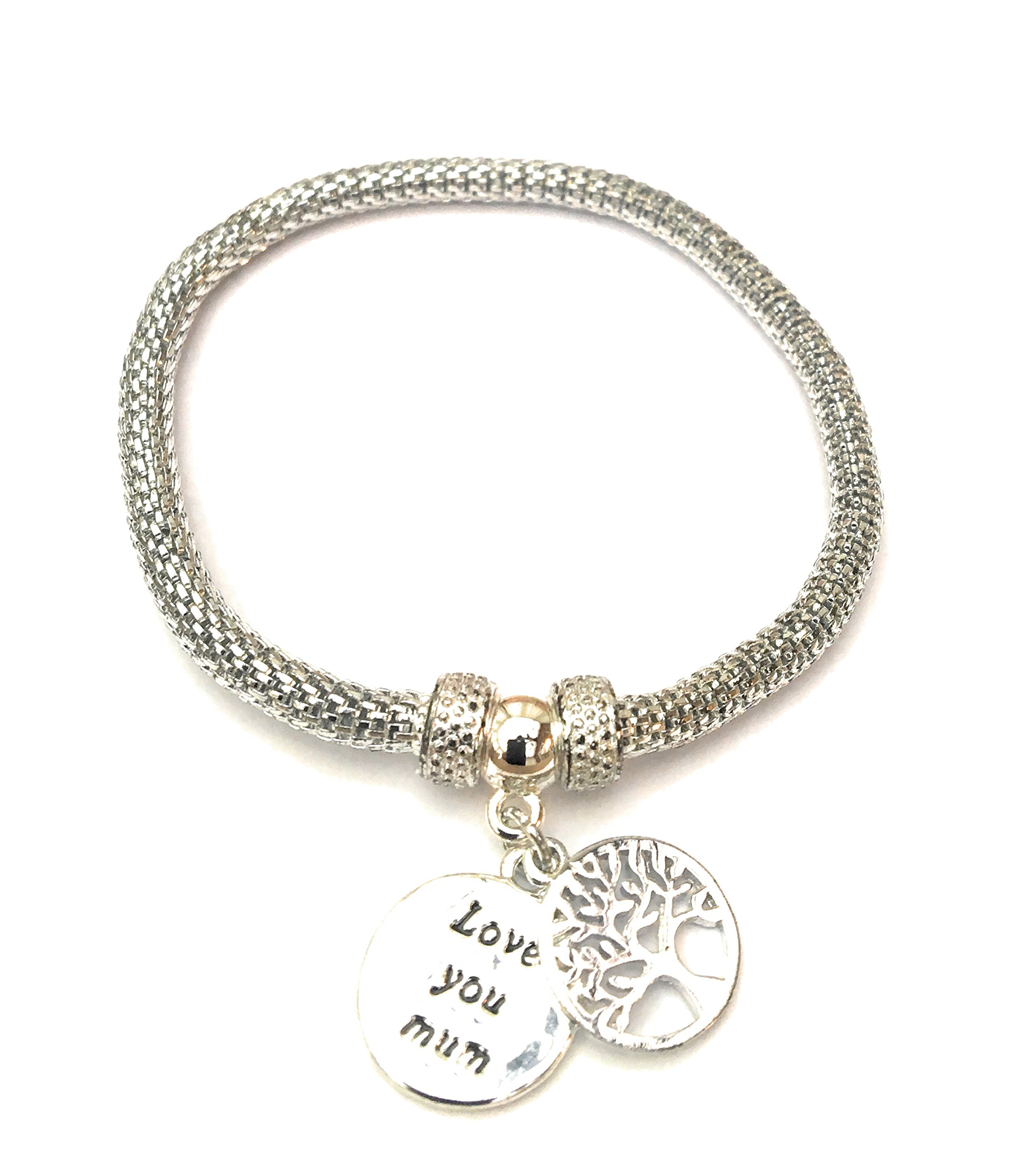 Equilibrium SP Mesh Tree of Life Bracelet Love You Mum