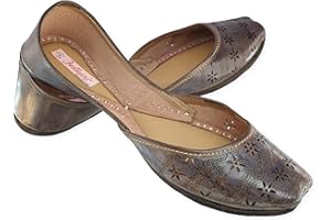 Fulkari Women's Soft Leather Daily Casual Wear Jutis | Bite and Pinch Free Juti | Punjabi Jutti for Ladies | Flats Mojari Sho