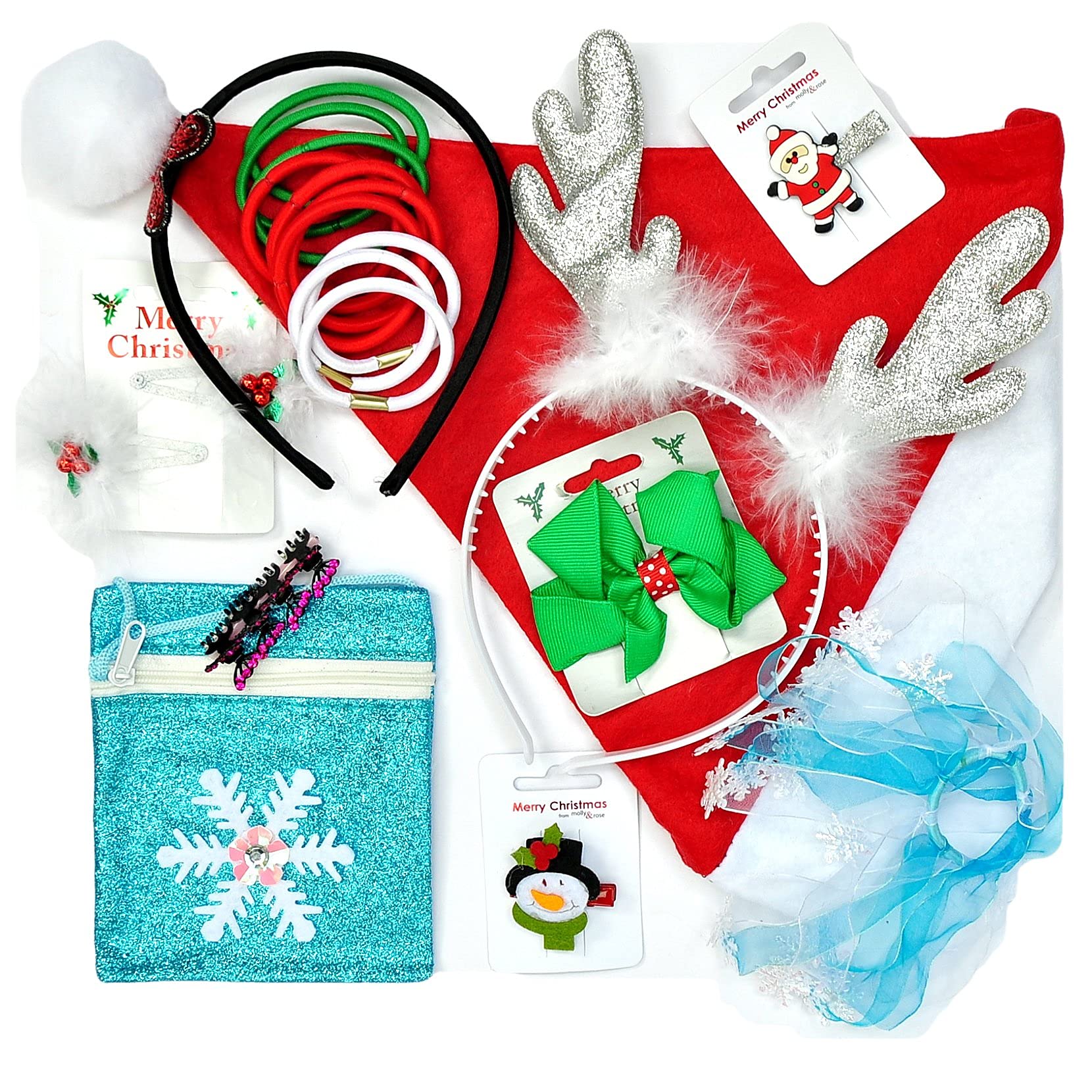 N/A1 10 x Piece Children's/Girls Luxury Festive Christmas Hair & Accessory Bumper Pack