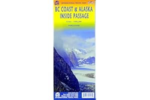 British Columbia Coast & Alaska Inside Passage Travel Reference Map 1:900,000