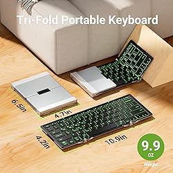 iClever Backlit Foldable Keyboard, BK05 Wireless