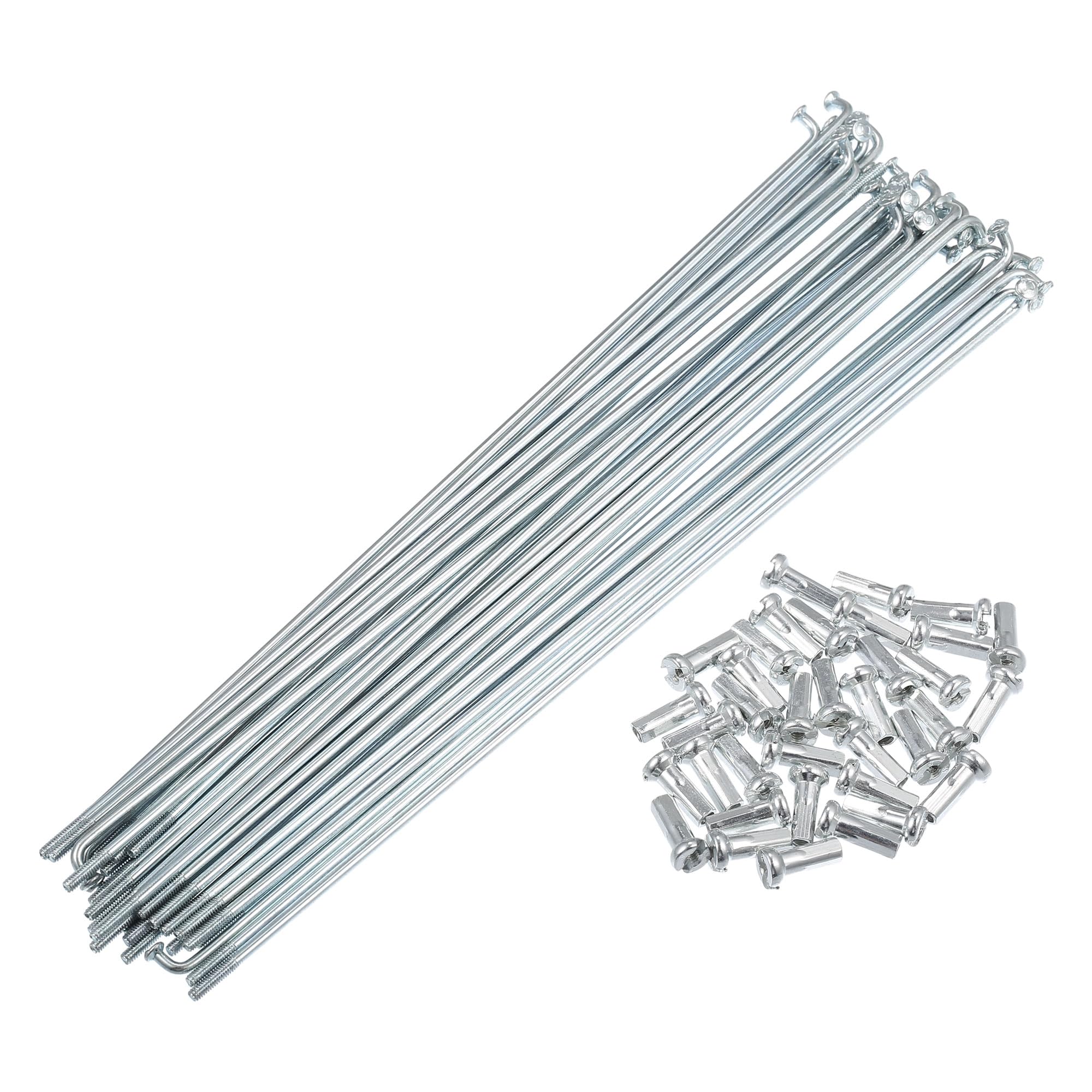 X AUTOHAUX 36pcs 14G J Bend Bike Galvanized Spokes 7.36" Spokes with Nipples
