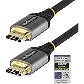 StarTech.com 6ft (2m) HDMI 2.1 Cable 8K - Certified Ultra High Speed HDMI Cable 48Gbps - 8K 60Hz/4K 120Hz HDR10+ eARC - Ultra