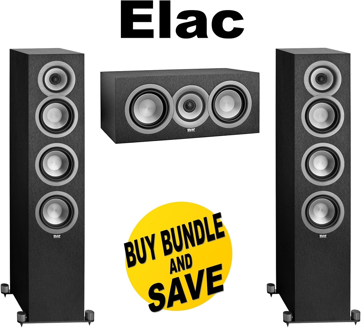 Amazon Com 1 Pair Elac Uni Fi Uf5 Floorstanding Speaker Black
