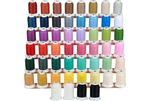 100% Frosted Matt Embroidery Machine Thread 52 Spools 40WT Each Spool 500M (550Y) for Brother Babylock Janome Singer Pfaff Husqvarna Bernina Embroidery and Sewing Machines-Made by New brothread