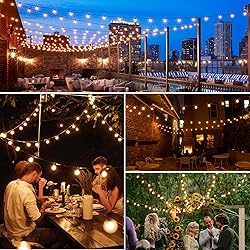 Mlambert 100Ft LED Outdoor String Lights, Dimmable