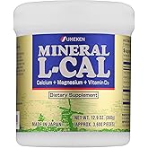 Umeken Mineral L-Cal Calcium with Vitamin D3, 6 Month Supply, Water Soluble Ball Format with Magnesium &amp; Minerals, Fast Absorbing Calcium Magnesium D3 Supplement, 3,600 Balls, 360g, Pack of 1