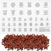Fanfanwin 38 Sets Prayer Quilt Squares with Crosses, Scripture, Brown | Pocket Prayer Cloth, Scripture Squares for Sunday School Church, Women Prayer Religious Gifts, Christmas Stocking Stuffers