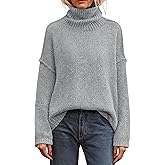PRETTYGARDEN Womens Turtleneck Long Sleeve Sweater 2025 Fall Trendy Loose Fit Knit Tops Oversized Pullover Sweaters