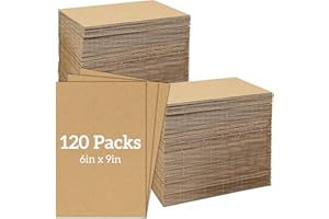 AOBOPLE 120 Pack 6x9 Corrugated Cardboard Sheets,Brown Flat Cardboard Sheets 3mm Thick Cardboard Inserts Flat for Crafts, Packing, Shipping, Moving, Mailing, DIY Art Projects
