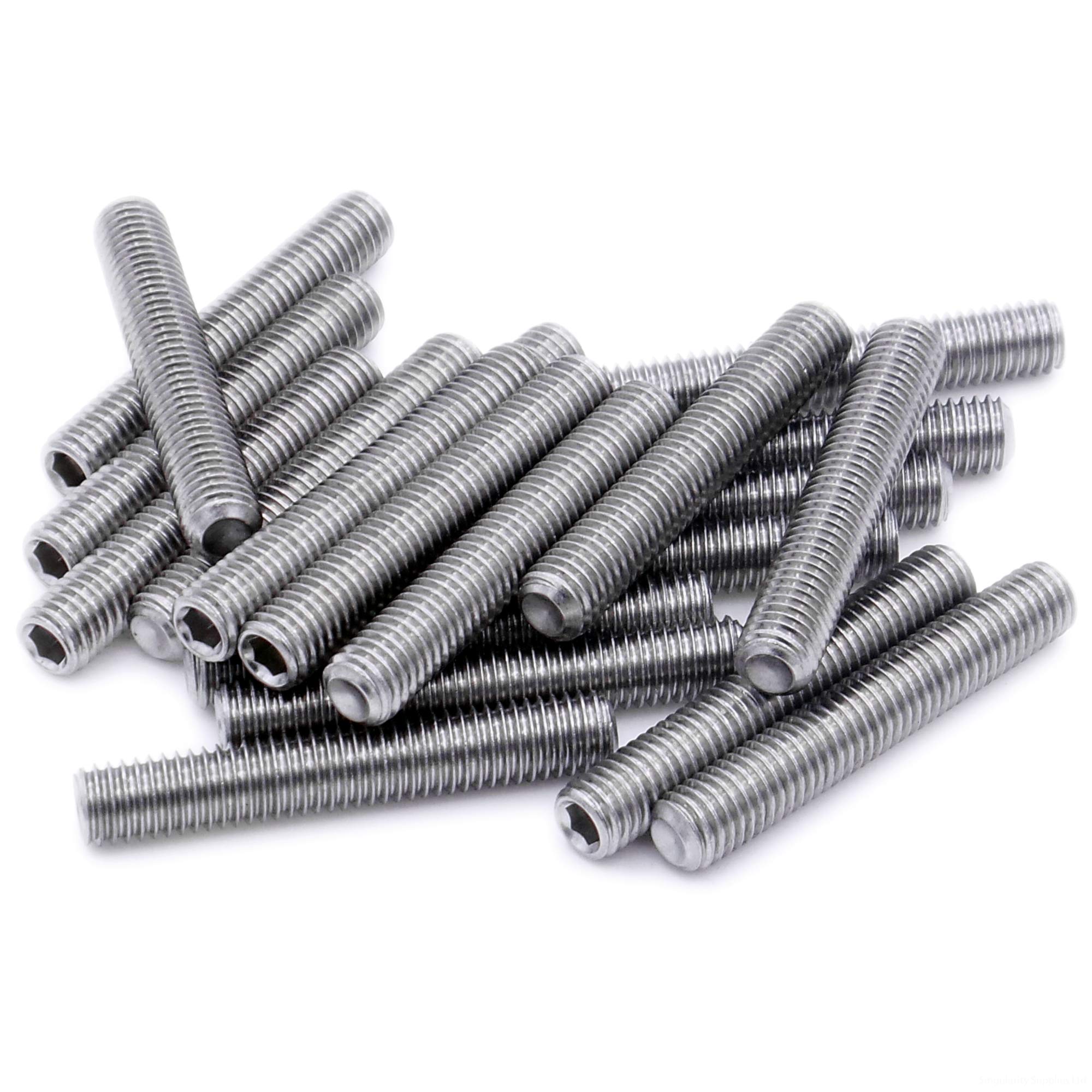 M6 (6mm x 8mm) Hex Socket Grub Screw (Cup Point) - Stainless Steel (A2) (Pack of 20)