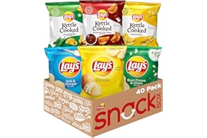 Lay's Potato Chips, Regular & Kettle Variety Pack, (Pack of 40)