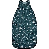 Woolino 4 Season Toddler Sleeping Bag, Merino Wool and Organic Cotton Baby Sleep Bag Sack, 2-4 Years, Space (Glow In The Dark)