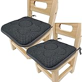 Esme L&H 2 Packs Kids Chair Pads with Ties Breathable 3D Air Mesh Chair Cushion Square Seat Cushion for Kids Chair/School Chair/Wood Chairs