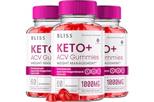 FUZE NATURALS (3 Pack) Bliss Keto ACV Gummies, Bliss Keto Gummies + ACV 1000mg Apple Cider Vinegar Vitamin B12 B6 Advanced Supplement Women Men, KetoBliss ACV Gummies Maximum Strength Support Formula (180 Gummies)