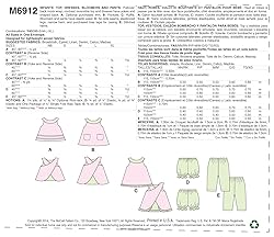 McCall Pattern Company M6912 Infants Reversible Top