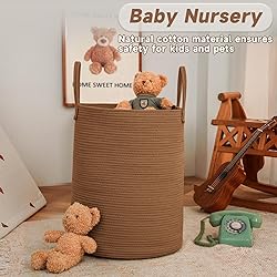 JMvicyroam Large Woven Laundry Basket Hamper,80L