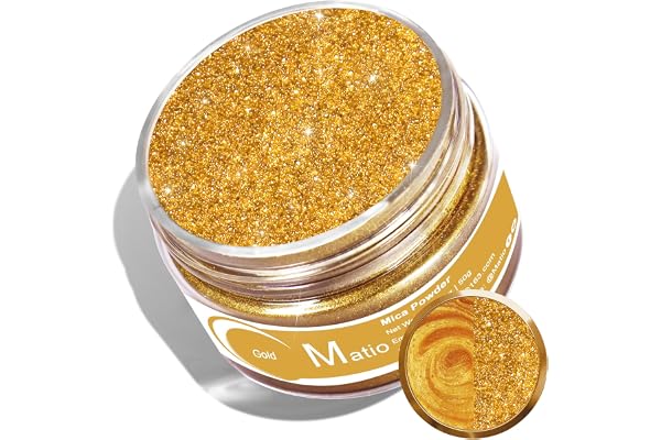 Matio Mica Powder, 1.8oz/ 50g Gold Pearlescent Effect Mica Powder for Epoxy Resin Natural Color Pigment for Soap Making, Bath