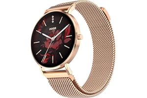NoiseFit Diva 2 Fashion Smartwatch for Women – 36mm AMOLED Display, Sleek, Metallic Finish, Female Cycle Tracker, Sleep, AI Voice Assistant, 100+ Sports, Health, Fitness, 7-Day Battery (Rose Link)