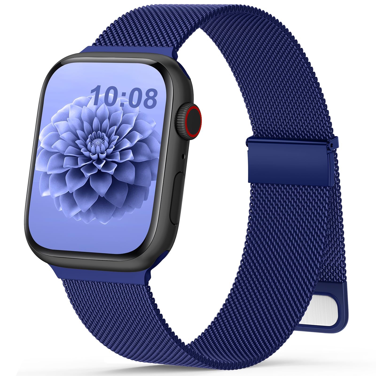 Yoohoo Milanese Loop for Apple Watch Straps 38mm 40mm 41mm 42mm 44mm 45mm 46mm 49mm Women Men,Adjustable Metal Band with Dual Magnetic Clasp for iWatch Series 11 10 9 8 7 6 5 4 3 SE3 Ultra3,Blue