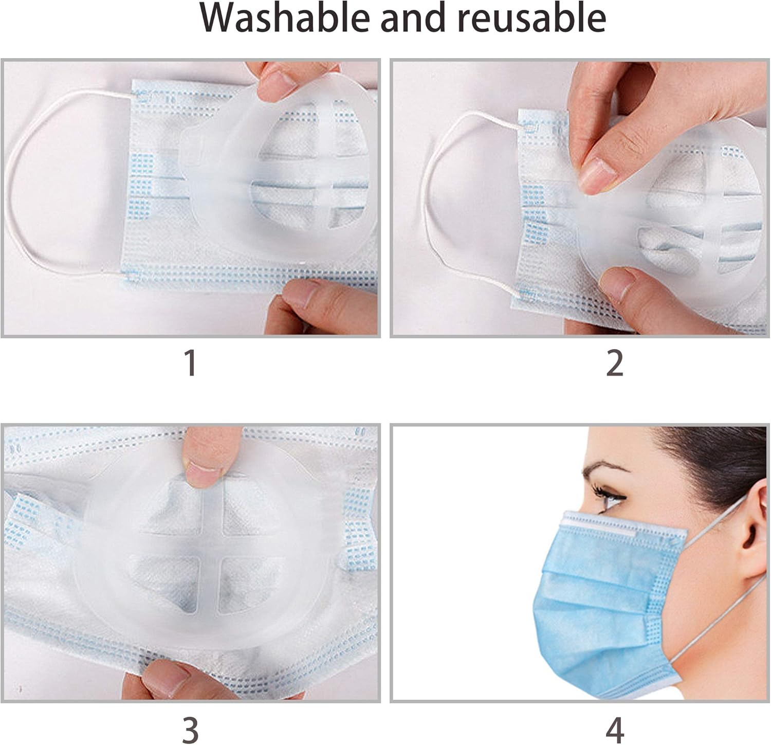 10 Pcs 3D Mack Bracket 5g Softest Version Comfortable Mack Wearing Inner Support Frame, Lipstick Protection Stand, Keep Fabric off Mouth Breathing Smoothly Reusable Washable: Home Improvement