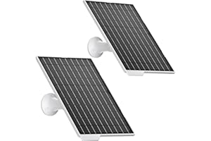 BONAI 2 Pack 9W Solar Panels- IP65 Waterproof, High Efficiency Charger with 10FT USB-C Cable and Micro USB Adapter, Works in -4°F~176°F, for Outdoor Cameras, Smartphones and All DC 5V Devices