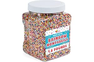 A GREAT SURPRISE Rainbow Nonpareil Sprinkles - 1.8 Pounds - Non-Pareil Sprinkles for Ice Cream - Bulk Rainbow Sprinkles For Cookies, Cupcakes, Cake Decorating - Mini Round Birthday Sprinkles