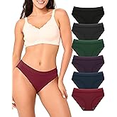 BAMBOO COOL Womens Underwear Bikini Underpants Lace Hipster Panties Soft Stretch Moisture Wicking Panties for Women, 6-Pack