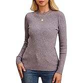 Biffxeu Womens Long Sleeve Mock Neck Sweater Ribbed Knit Top Mock Turtleneck Pullover Casual Fitting Jumper Sweater Top