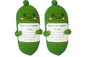 Gladyell Handmade Emotional Support Pickle,Cucumber Knitting Doll Cheer Up Gifts for Friends Christmas Decoration Encouragement Emotional Support Pickled Cucumber Gift (2Pack)